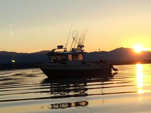 Summer sunsets around Denman Island