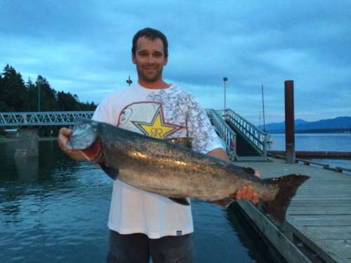 Another gorgeous 25-pound chinook brought aboard