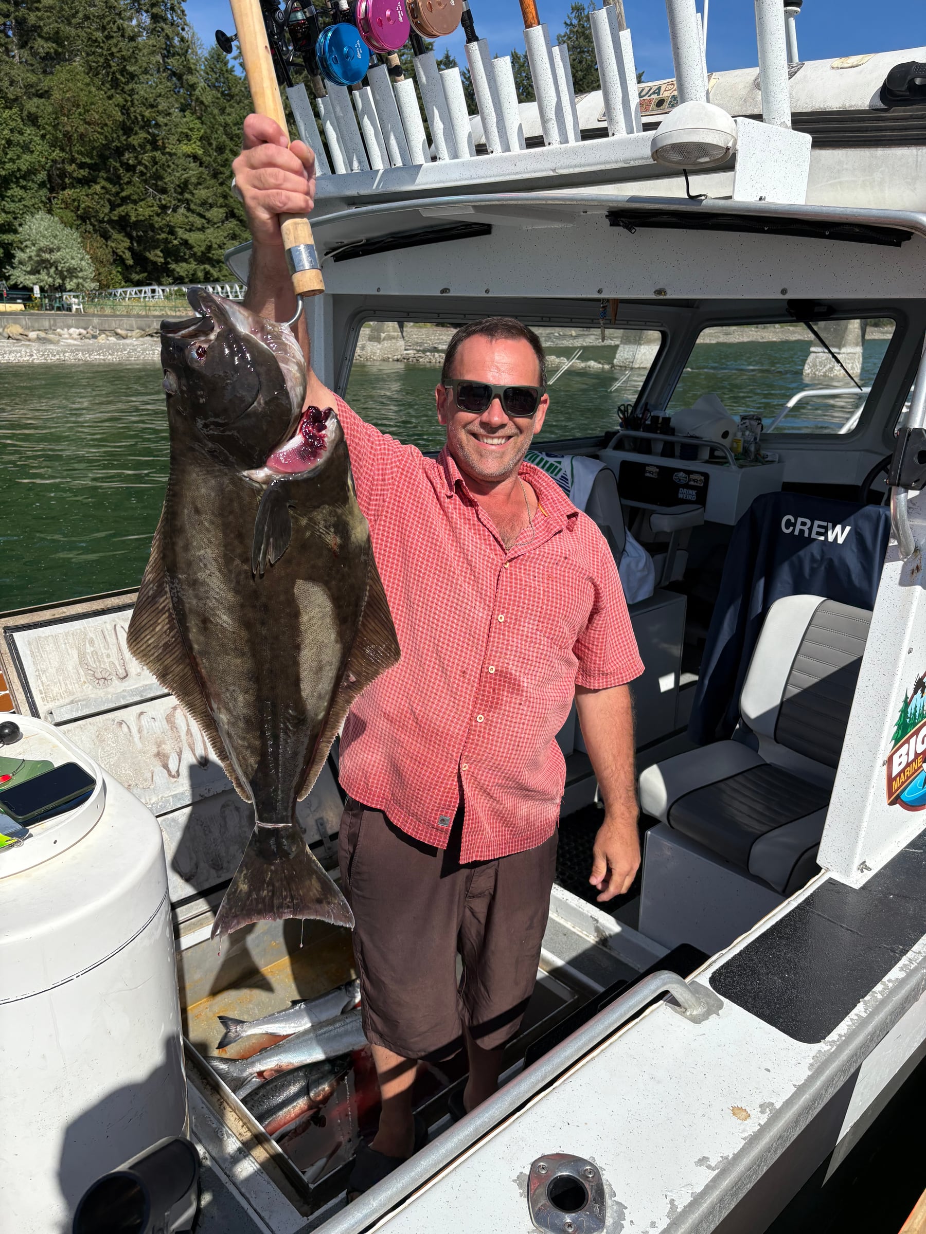 A big halibut catch aboard the Big Coast boat