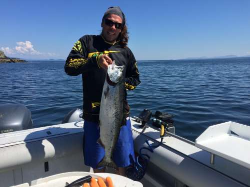 Spring wildflowers along the island shoreline