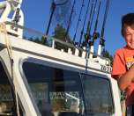 Close-up of a bucket-mouth lingcod from the deep